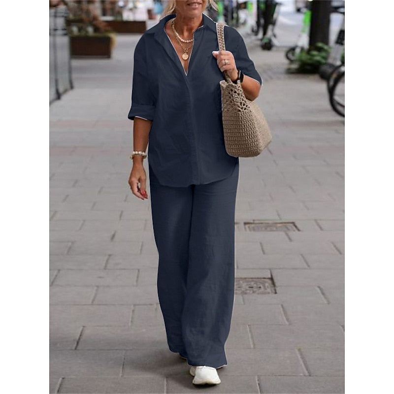 Completo Camicia e Pantalone in Cotone Naturale