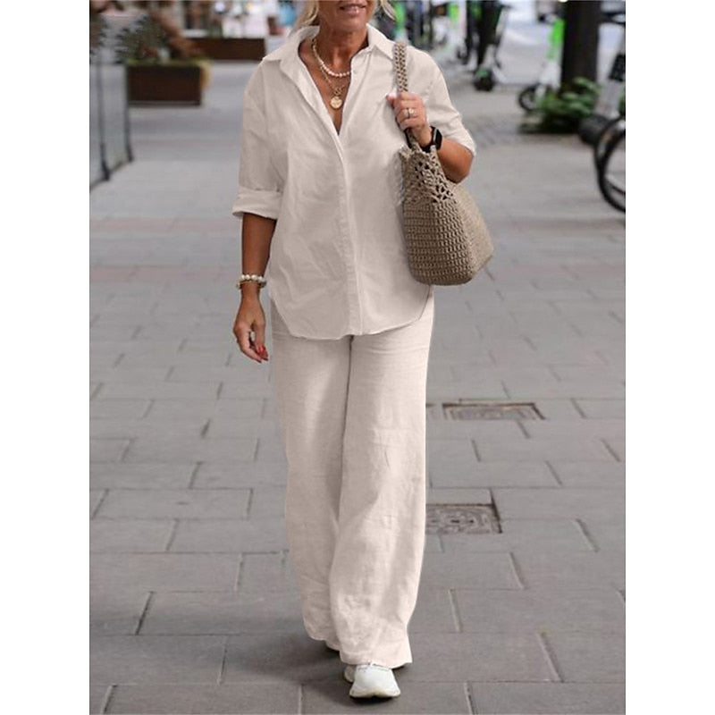 Completo Camicia e Pantalone in Cotone Naturale